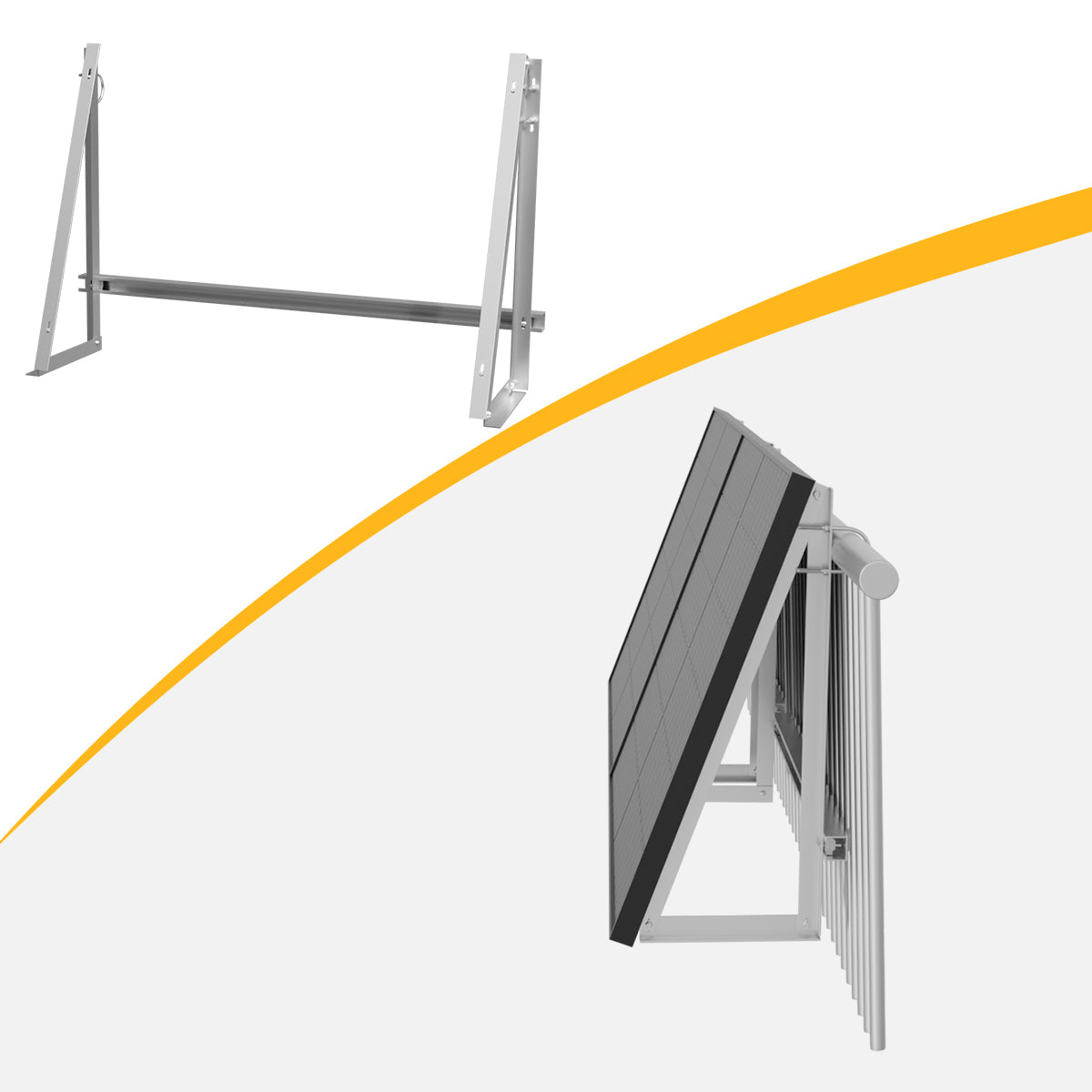 Powerness Aufständerung Solarmodul Halterung Balkonkraftwerk für Balkon Haken, Quadratischer Haken