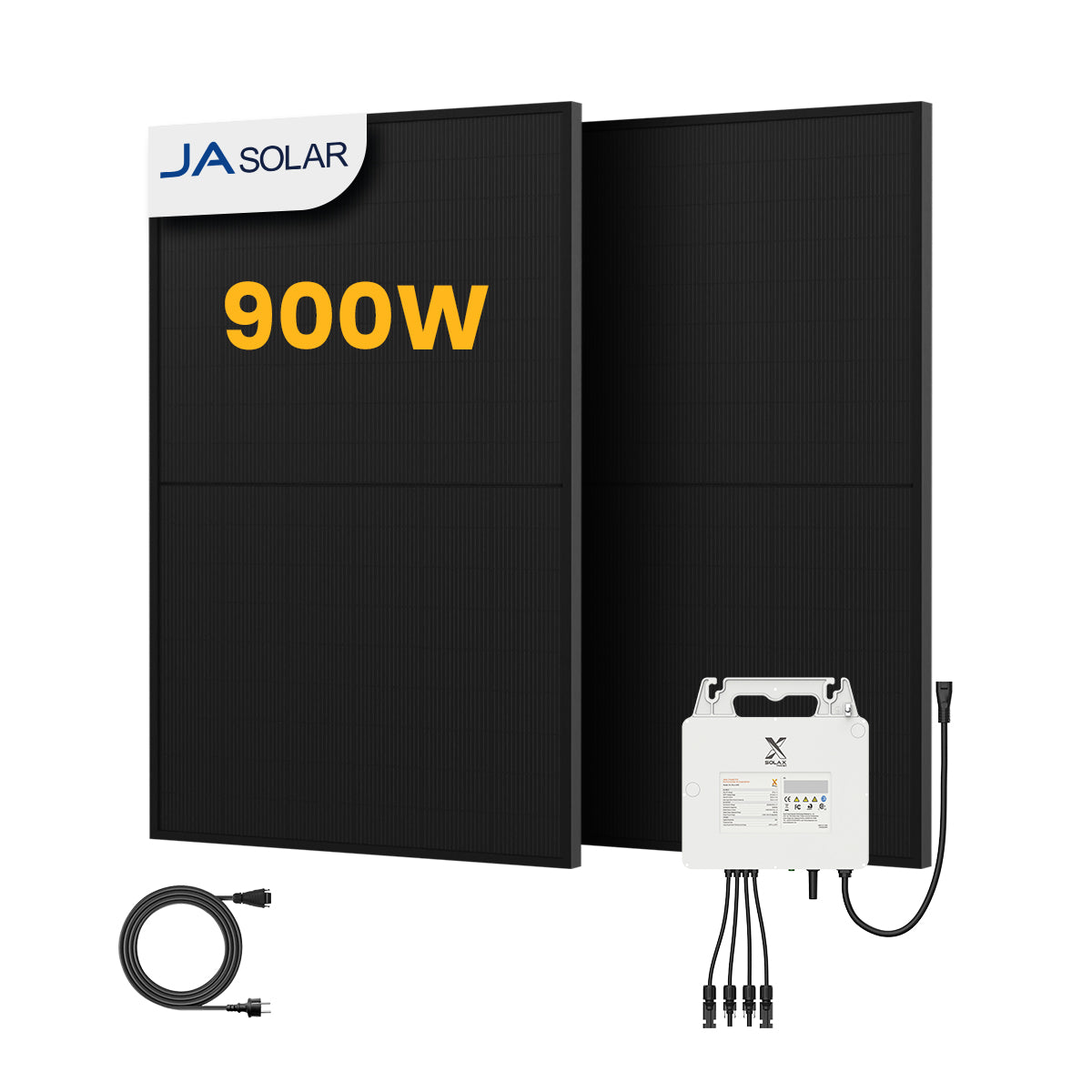 SolaX Balkonkraftwerk Set, 900/1000Wp Bifaziale Solarmodule, Power X1 800W Wechselrichter, by Powerness