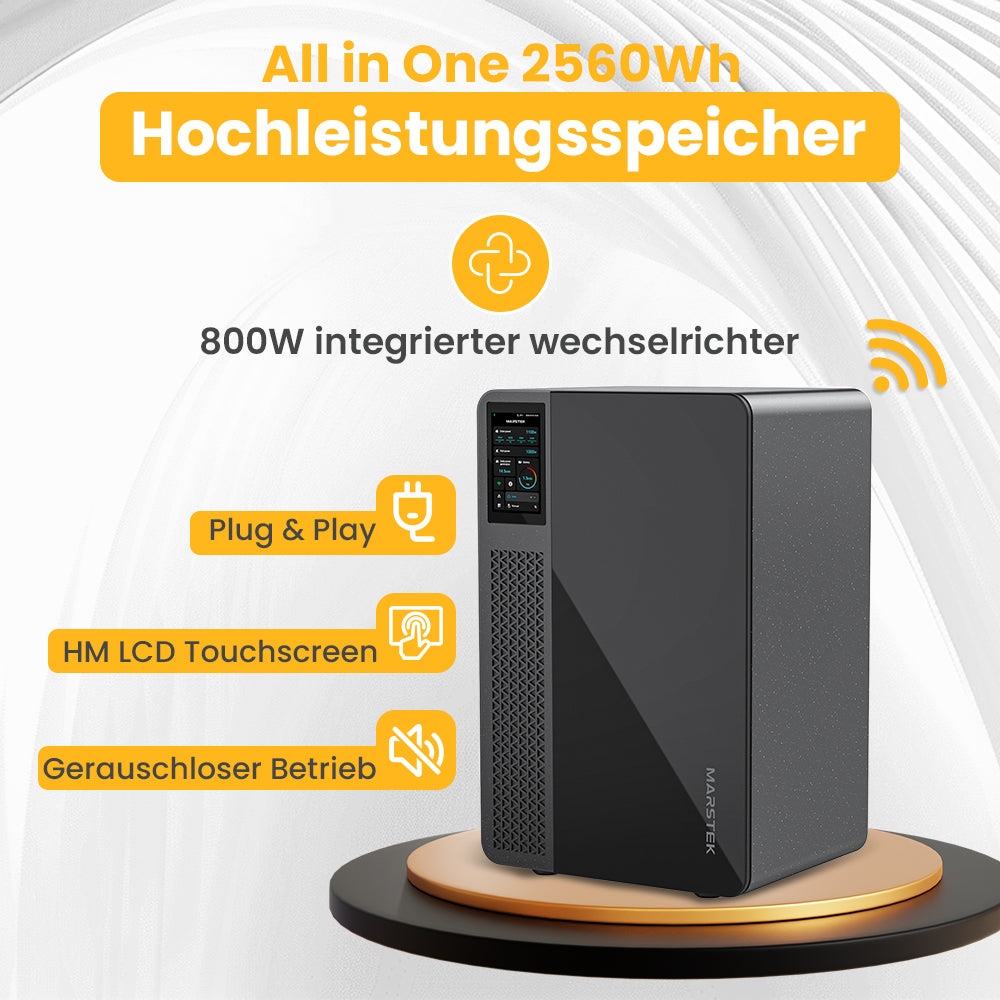 Marstek Jupiter C All-in-One Solarspeicher 2560Wh, 800W integriert Wechselrichter,  für Balkonkraftwerk