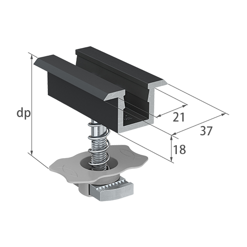 2x Mittelklemme vorm. PM C 28-34 AL sw