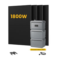 Système de stockage tout-en-un Growatt NEXA 2000 pour centrales solaires de balcon, avec 4 modules solaires bifaciaux JA Solar de 450 W, par Powerness