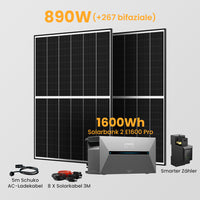 Anker Solix Solarbank 2 E1600 Pro 1600Wh Balkonkraftwerk Set, 880/890/1760/1780W Bifaziale Solarmodule, mit Smarter Zähler