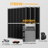 Anker Solix Solarbank 2 E1600 Pro 4800/6400Wh Balkonkraftwerk Set, 1620/1760W Solarmodule, mit Smarter Zähler