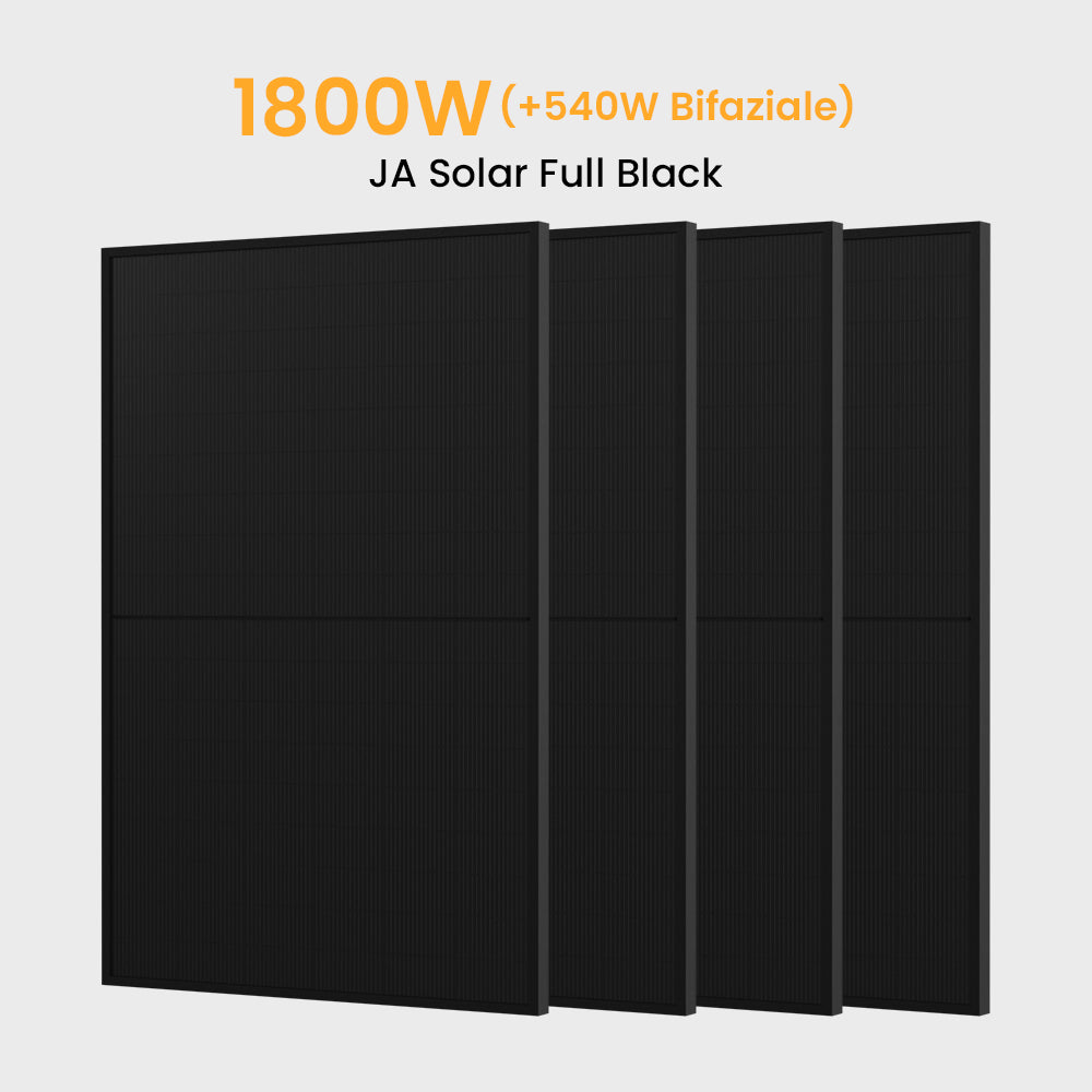 JA Solar 450Wp Full Black Paneel Bifaziale N-Doppelglas-Monomodul Solarmodul