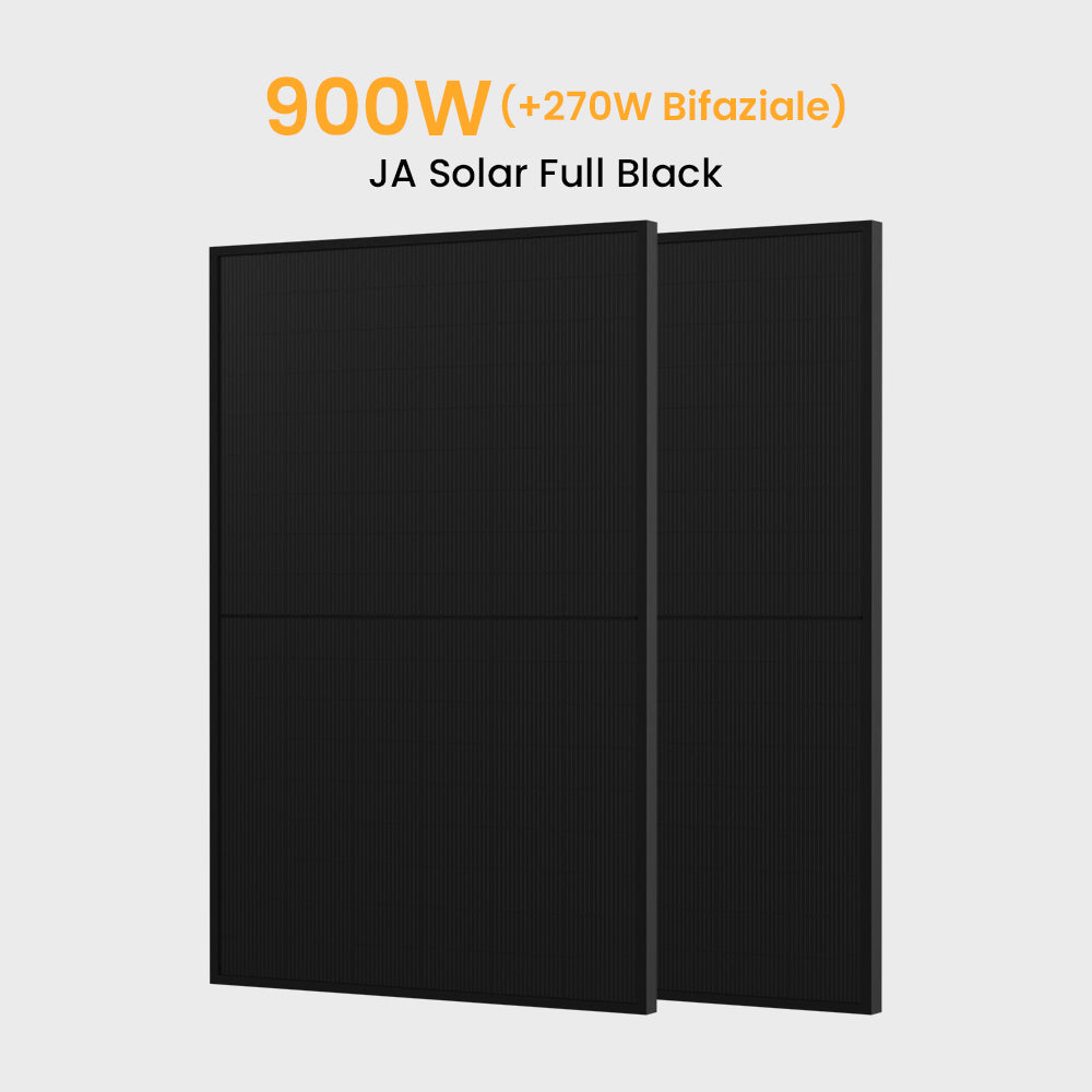 JA Solar 450Wp Full Black Paneel Bifaziale N-Doppelglas-Monomodul Solarmodul