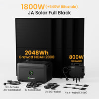Growatt NOAH 2000 Balkonkraftwerk mit Speicher, 2048/4096/6144/8192Wh, 890/1000/1780/2000W Bifaziale Solarmodule