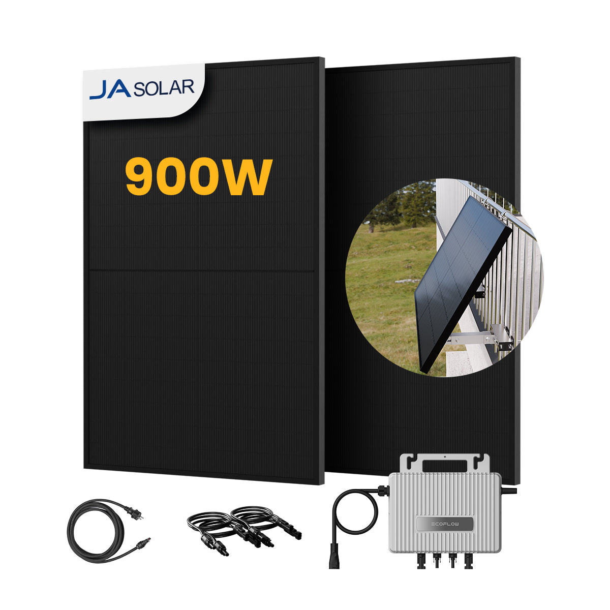 EcoFlow Balkonkraftwerk Set, 890/1000Wp Bifaziale Solarmodule, 800W Wechselrichter (dealclub)