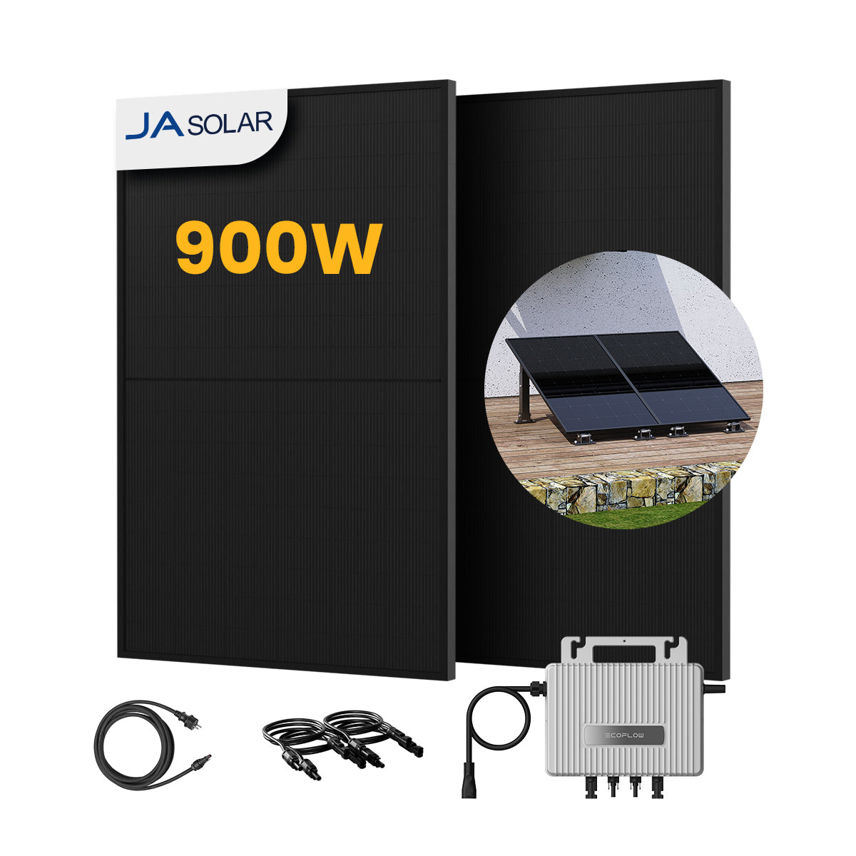 EcoFlow Balkonkraftwerk Set, 890/1000Wp Bifaziale Solarmodule, 800W Wechselrichter (dealclub)