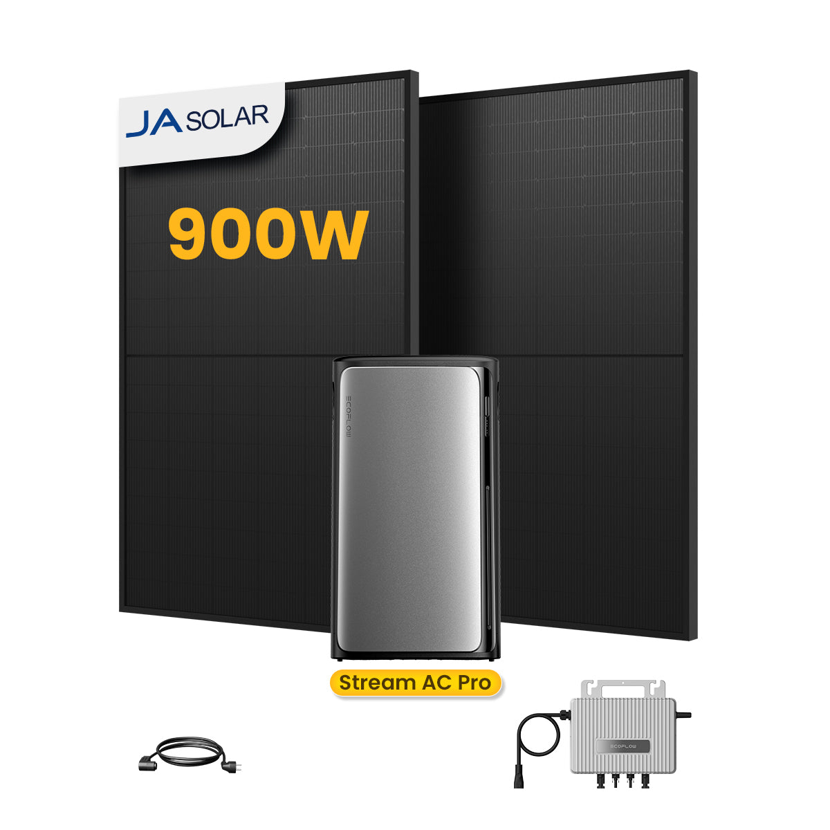 EcoFlow Balkonkraftwerk Set, 890/1000Wp Bifaziale Solarmodule, 800W Wechselrichter, Powerness