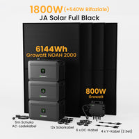 Growatt NOAH 2000 Balkonkraftwerk mit Speicher, 2048/4096/6144/8192Wh, 890/1000/1780/2000W Bifaziale Solarmodule