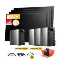<tc>EcoFlow Stream</tc> <tc>Ultra X</tc>, Tout-en-un <tc>Batterie de stockage tout-en-un pour station solaire</tc>, avec 4 x 480<tc>Wp</tc> Masque bifacial Sunpro BC Noir intégral <tc>Panneau solaire</tc>, par <tc>Powerness</tc>