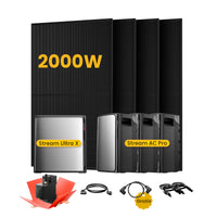 <tc>EcoFlow Stream</tc> <tc>Ultra X</tc>, Tout-en-un <tc>Batterie de stockage tout-en-un pour station solaire</tc>, avec 4 x 500 bifacial <tc>Panneaux solaires</tc>, par <tc>Powerness</tc>