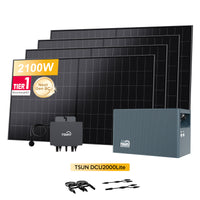 TSUN DCU2000Lite Solarspeicher für Balkonkraftwerke, mit 4 x 525Wp LONGi BC Bifazial Solarmodul, by Powerness