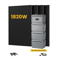 <tc>Growatt</tc> <tc>NEXA</tc> 2000 Tout-en-un <tc>Batterie de stockage tout-en-un pour station solaire</tc>, avec 4 projecteurs bifaciaux de 450 W <tc>Panneaux solaires</tc>,par <tc>Powerness</tc>