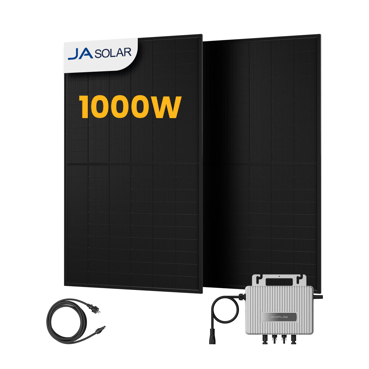 EcoFlow Balkonkraftwerk Set, 890/1000Wp Bifaziale Solarmodule, 800W Wechselrichter, Powerness