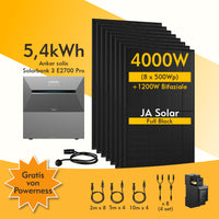 Anker SOLIX Solarbank 3 E2700 Pro, 6-8 Solarmodule, mit MC4 Kabel