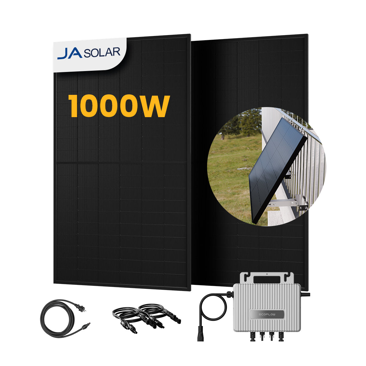 EcoFlow Balkonkraftwerk Set, 890/1000Wp Bifaziale Solarmodule, 800W Wechselrichter (dealclub)