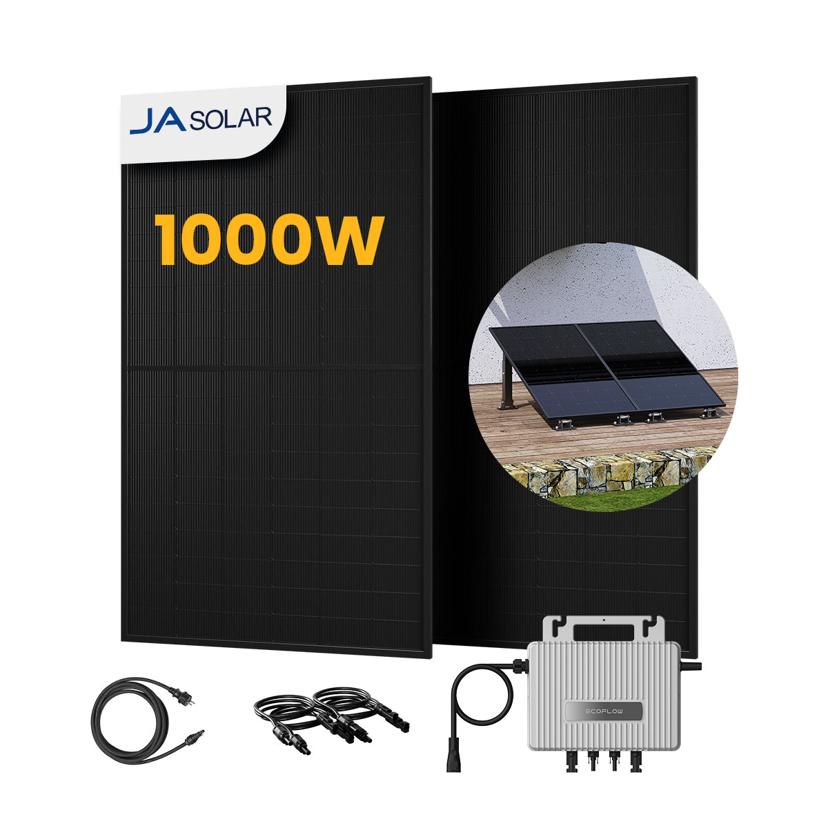 EcoFlow Balkonkraftwerk Set, 890/1000Wp Bifaziale Solarmodule, 800W Wechselrichter (dealclub)