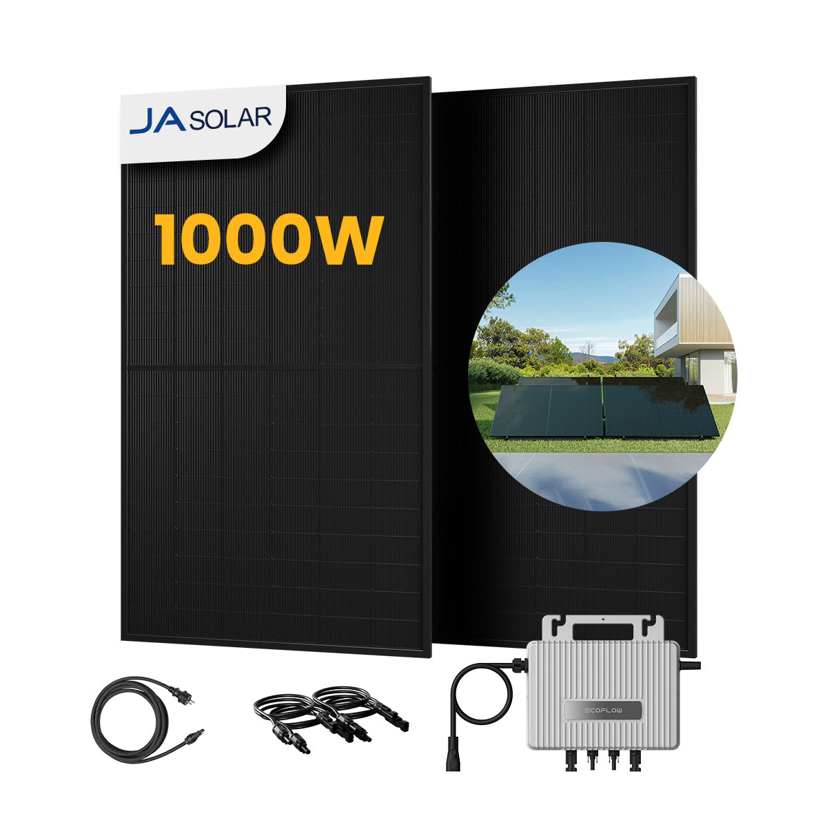 EcoFlow Balkonkraftwerk Set, 890/1000Wp Bifaziale Solarmodule, 800W Wechselrichter (dealclub)