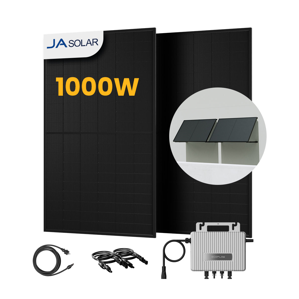 EcoFlow Balkonkraftwerk Set, 890/1000Wp Bifaziale Solarmodule, 800W Wechselrichter (dealclub)
