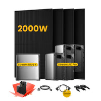<tc>EcoFlow Stream</tc> <tc>Ultra X</tc>, Tout-en-un <tc>Batterie de stockage tout-en-un pour station solaire</tc>, avec 4 x 500 bifacial <tc>Panneaux solaires</tc>, par <tc>Powerness</tc>