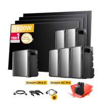 <tc>EcoFlow Stream</tc> <tc>Ultra X</tc>, Tout-en-un <tc>Batterie de stockage tout-en-un pour station solaire</tc>, avec 4 x 480<tc>Wp</tc> Masque bifacial Sunpro BC Noir intégral <tc>Panneau solaire</tc>, par <tc>Powerness</tc>