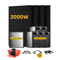 <tc>EcoFlow Stream</tc> <tc>Ultra X</tc>, Tout-en-un <tc>Batterie de stockage tout-en-un pour station solaire</tc>, avec 4 x 500 bifacial <tc>Panneaux solaires</tc>, par <tc>Powerness</tc>