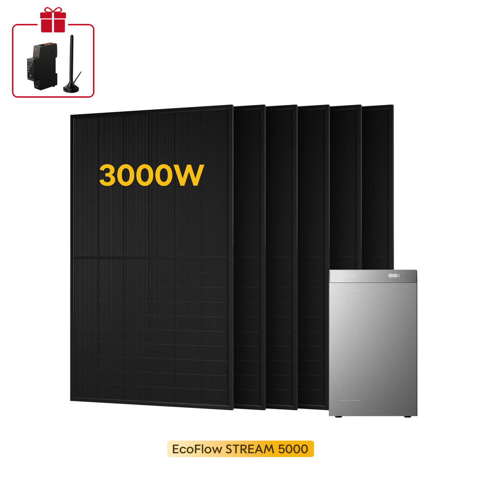EcoFlow STREAM 5000 mit 6 x 500W Solarmodulen
