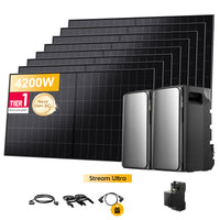 2x EcoFlow Stream Ultra, All-in-One Speicher für Balkonkraftwerke, mit 8 x 525Wp LONGi BC Bifazial Solarmodul, by Powerness