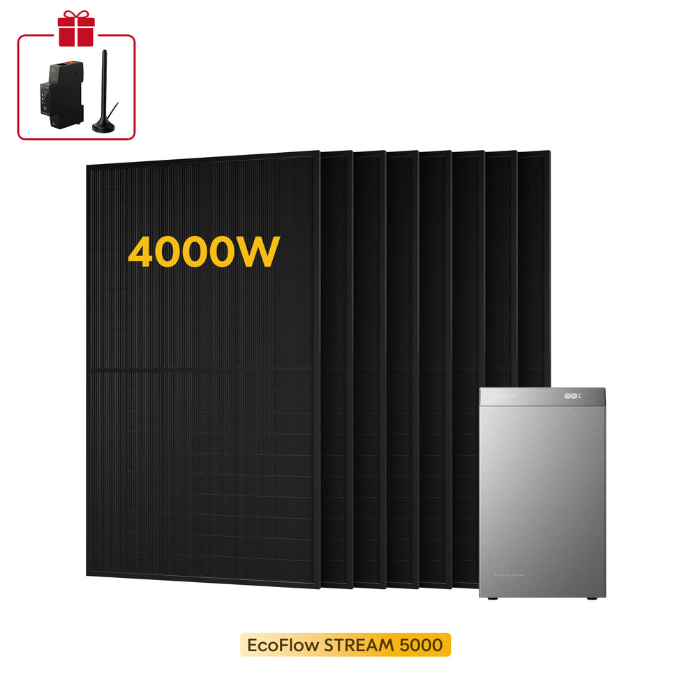 EcoFlow STREAM 5000 mit 8 x 500W Solarmodulen