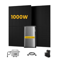 EcoFlow Balkonkraftwerk Set, 890/1000Wp Bifaziale Solarmodule, 800W Wechselrichter, Powerness