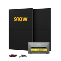 Anker SOLIX Solarbank 2 E1600 Pro All-in-One Opslag voor Balkon-Zonnepanelen, met 2 x 450W Bifaciale Zonnepanelen, by Powerness