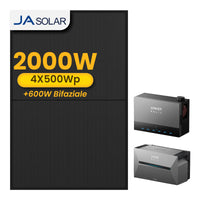 Anker Solarbank 3 E2700 Pro mit Power Dock Multisystem, mit 4 x 500 JA Solar Bifaziale Solarmodule, by Powerness