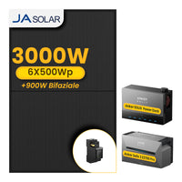 Anker Solarbank 3 E2700 Pro mit Power Dock Multisystem, mit 6 x 500 JA Solar Bifaziale Solarmodule, by Powerness