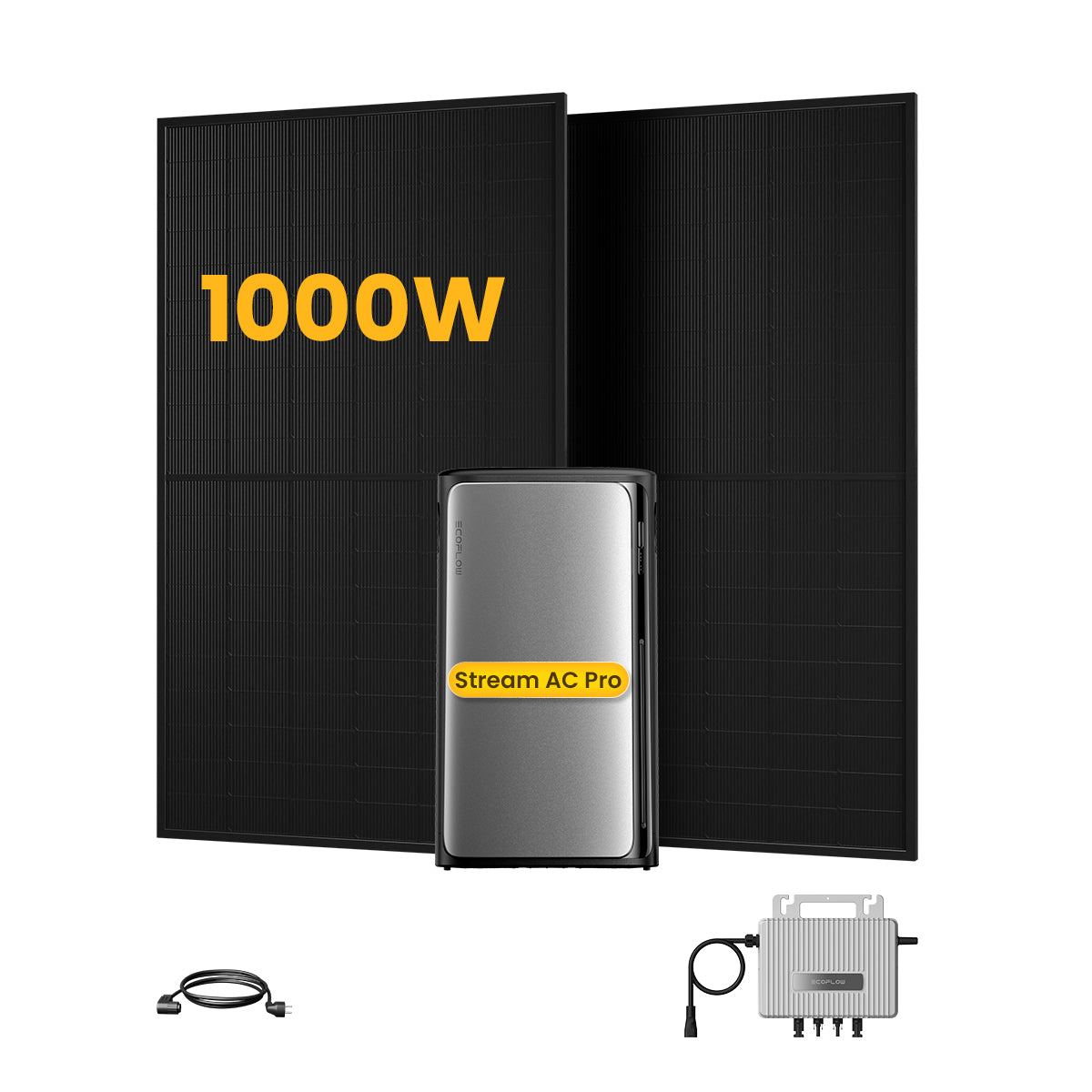 SUNNIVA Balkonkraftwerk 920W/800W Mit EcoFlow Mikroinverter – Bifacial Fullblack