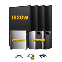 <tc>EcoFlow Stream</tc> <tc>Ultra X</tc>, Tout-en-un <tc>Batterie de stockage tout-en-un pour station solaire</tc>, avec 4 x 450 bifacial <tc>Panneaux solaires</tc>, par <tc>Powerness</tc>
