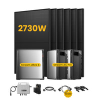 EcoFlow Stream Ultra X, All-in-One Opslag voor Balkon-Zonnepanelen, met 6 x 450 Bifaciale Zonnepanelen, by Powerness