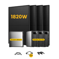 <tc>EcoFlow Stream</tc> <tc>Ultra X</tc>, Tout-en-un <tc>Batterie de stockage tout-en-un pour station solaire</tc>, avec 4 x 450 bifacial <tc>Panneaux solaires</tc>, par <tc>Powerness</tc>
