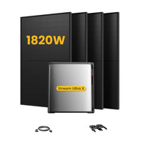 EcoFlow Stream Ultra X, All-in-One Opslag voor Balkon-Zonnepanelen, met 4 x 450 Bifaciale Zonnepanelen, by Powerness