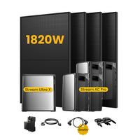 <tc>EcoFlow Stream</tc> <tc>Ultra X</tc>, Tout-en-un <tc>Batterie de stockage tout-en-un pour station solaire</tc>, avec 4 x 450 bifacial <tc>Panneaux solaires</tc>, par <tc>Powerness</tc>