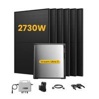 EcoFlow Stream Ultra X, All-in-One Opslag voor Balkon-Zonnepanelen, met 6 x 450 Bifaciale Zonnepanelen, by Powerness