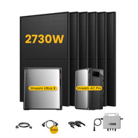 EcoFlow Stream Ultra X, All-in-One Opslag voor Balkon-Zonnepanelen, met 6 x 450 Bifaciale Zonnepanelen, by Powerness