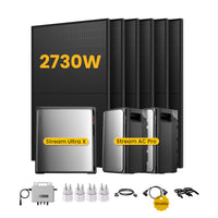 EcoFlow Stream Ultra X, All-in-One Opslag voor Balkon-Zonnepanelen, met 6 x 450 Bifaciale Zonnepanelen, by Powerness