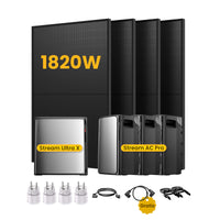 <tc>EcoFlow Stream</tc> <tc>Ultra X</tc>, Tout-en-un <tc>Batterie de stockage tout-en-un pour station solaire</tc>, avec 4 x 450 bifacial <tc>Panneaux solaires</tc>, par <tc>Powerness</tc>