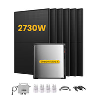 EcoFlow Stream Ultra X, All-in-One Opslag voor Balkon-Zonnepanelen, met 6 x 450 Bifaciale Zonnepanelen, by Powerness