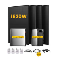 <tc>EcoFlow Stream</tc> <tc>Ultra X</tc>, Tout-en-un <tc>Batterie de stockage tout-en-un pour station solaire</tc>, avec 4 x 450 bifacial <tc>Panneaux solaires</tc>, par <tc>Powerness</tc>