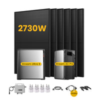 <tc>EcoFlow Stream</tc> <tc>Ultra X</tc>Système solaire avec stockage, composé de 6 panneaux bifaciaux de 450 W <tc>Panneaux solaires</tc>n, par <tc>Powerness</tc>