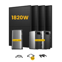 <tc>EcoFlow Stream</tc> <tc>Ultra</tc>, Tout-en-un <tc>Batterie de stockage tout-en-un pour station solaire</tc>, avec 4 x 450 bifacial <tc>Panneaux solaires</tc>, par <tc>Powerness</tc>