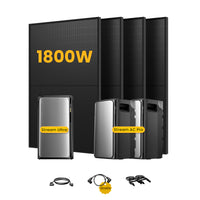 EcoFlow Stream Ultra, système de stockage tout-en-un pour centrales solaires de balcon, avec 4 modules solaires bifaciaux JA Solar de 500 W, par Powerness 