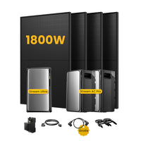EcoFlow Stream Ultra, système de stockage tout-en-un pour centrales solaires de balcon, avec 4 modules solaires bifaciaux JA Solar de 500 W, par Powerness 